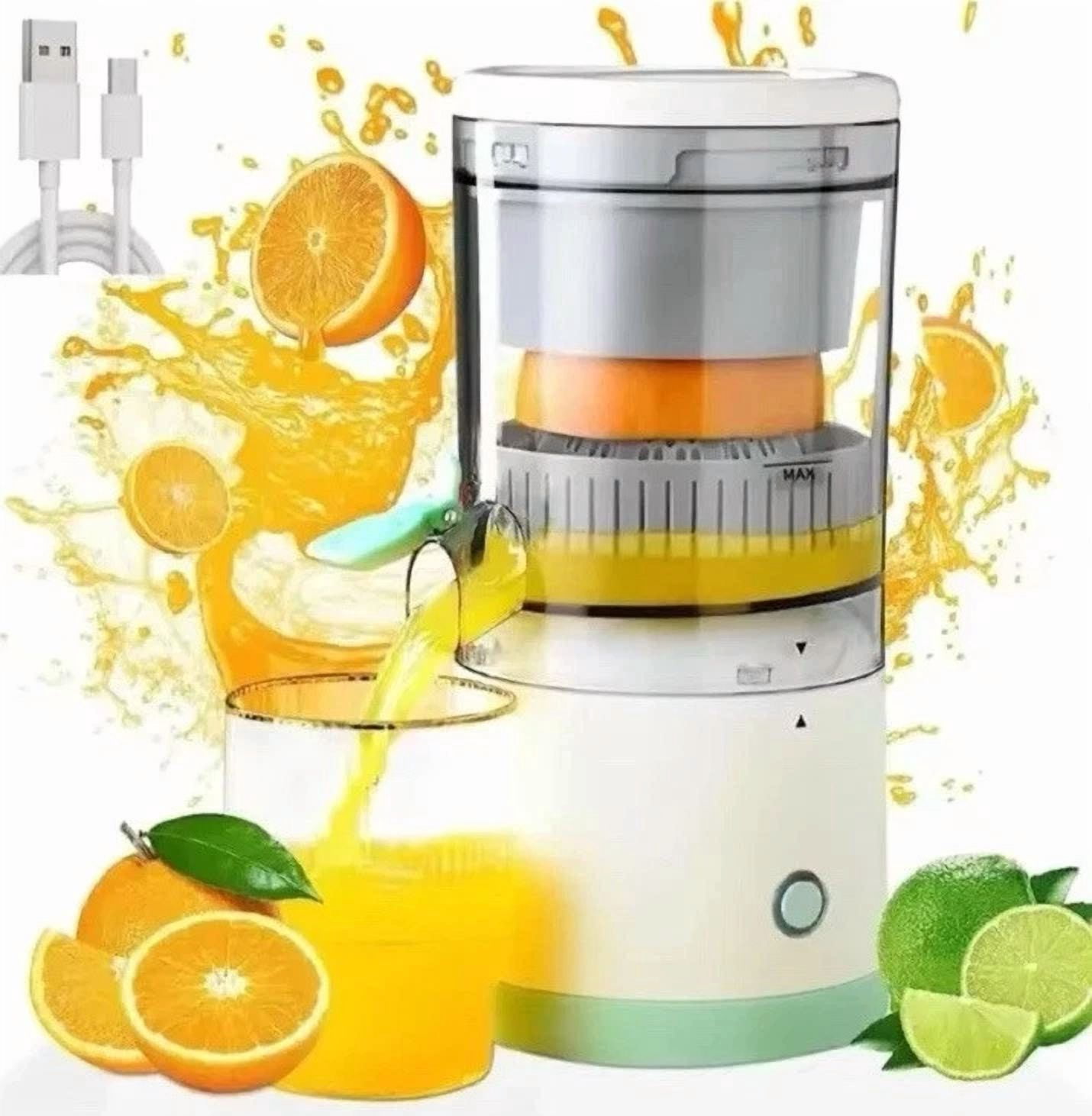 Electric Citrus Juicer Rechargeable Hands-Free Masticating Orange Lemon Squeezer