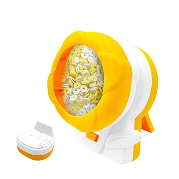 Electric Clay Bead Spinner Seed Beading Machine for Jewelry, Bracelets, Necklace Making - Beading Bowl Yellow