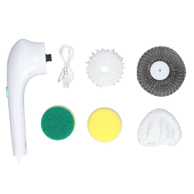 Electric Cleaning Brush Cordless Handheld Electric Spin Scrubber with 5 ...