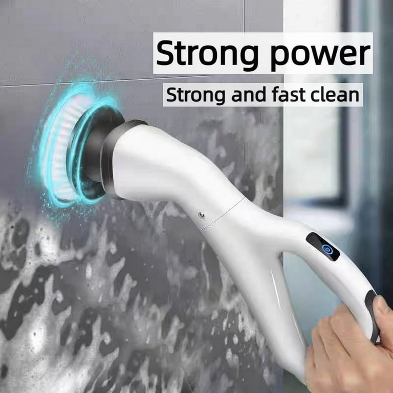 Handheld Electric Spin Scrubber, with 4 Replaceable Brush Heads,Powerful  Cordless Rechargeable Electric Cleaning Brush for Cleaning