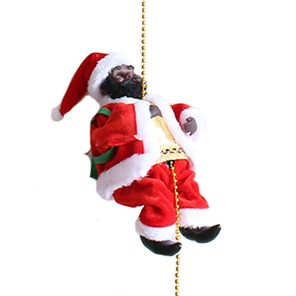 Electric Climbing Beads Santa with Music Climbing The Stairs Ornament for Christmas Tree Door Decoration