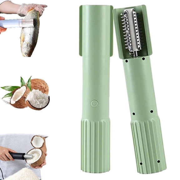 Electric Coconut Grater Machine, 2026 New Stainless Steel Handheld Coconut Grater Electric, Wireless Automatic Anti-splash Rotating Kitchen Grater for Home Kitchen Use