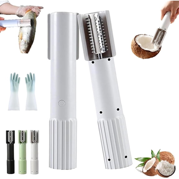 Electric Coconut Grater Machine | Handheld Cordless Scraper & Shredder with Stainless Steel Anti-Splash Roller for Coconut & Fish