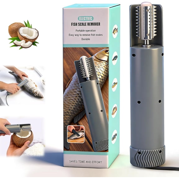 Electric Coconut Grater Machine, Portable Handheld Coconut Scraper Peeler Shredder, Handheld Kitchen Tool, Automatic Stainless Steel Scraper and Peeler, for Coconut, Fish and More