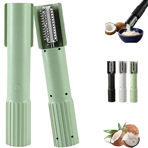 Electric Coconut Grater Machine, Portable Handheld Coconut Scraper Peeler Shredder, Wireless Automatic Anti-splash Rotating Kitchen Grater, Automatic Anti-Splash Rotating Grater for Home Kitchen Use