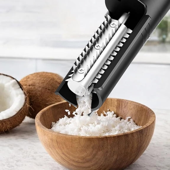 Electric Coconut Grater Machine Wireless Electric-Coconut Scraper Electric Roller Peeler Shredder Multi-Purpose Electric-Grater For Effortless Coconut Prep And Fish Scales Black