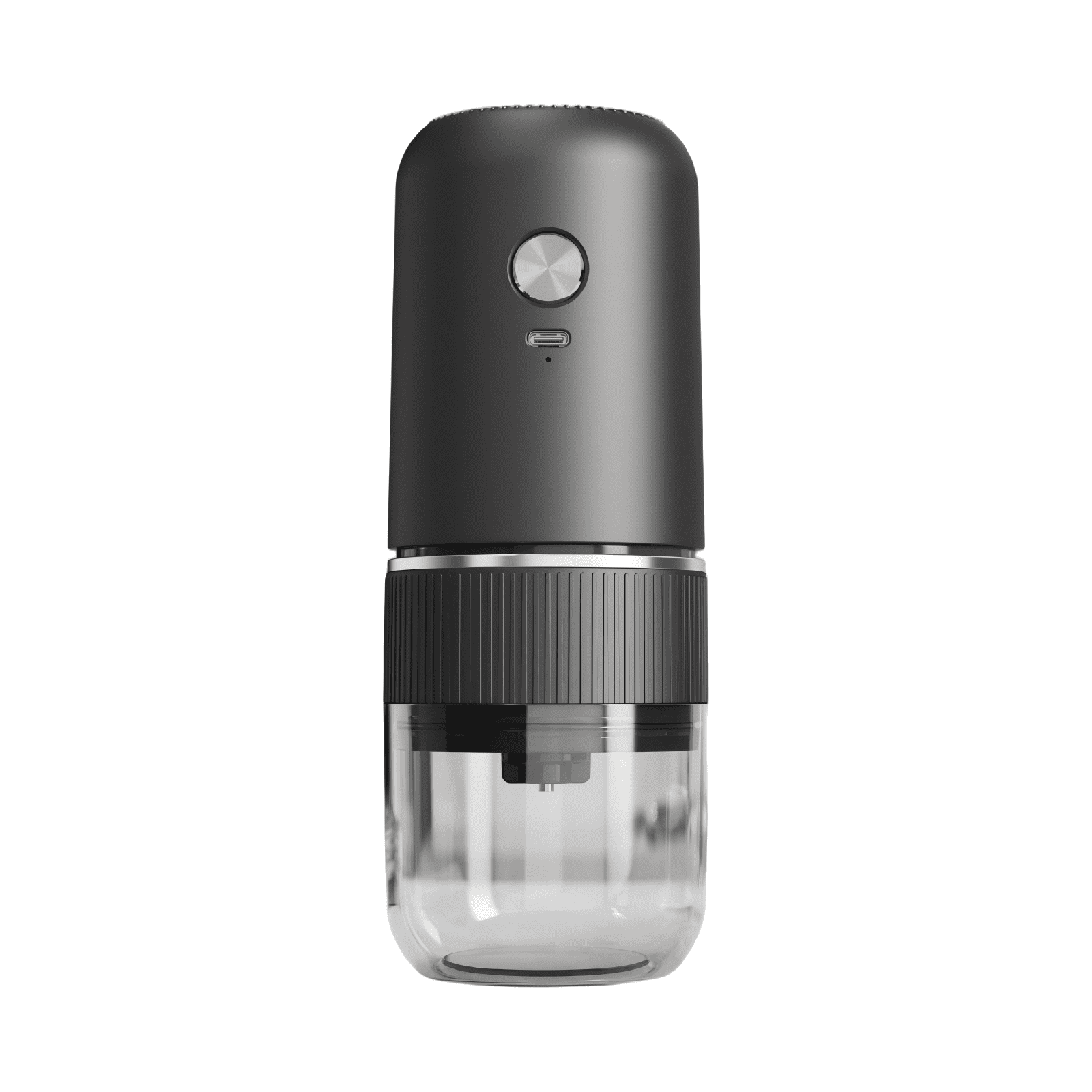 Electric Coffee Bean Grinder with Adjustable Coarseness, Portable Cordless Conical Burr Mill, USB-C Rechargeable Small Automatic Grinder for Espresso, Pour Over & French Press, Obsidian Matte