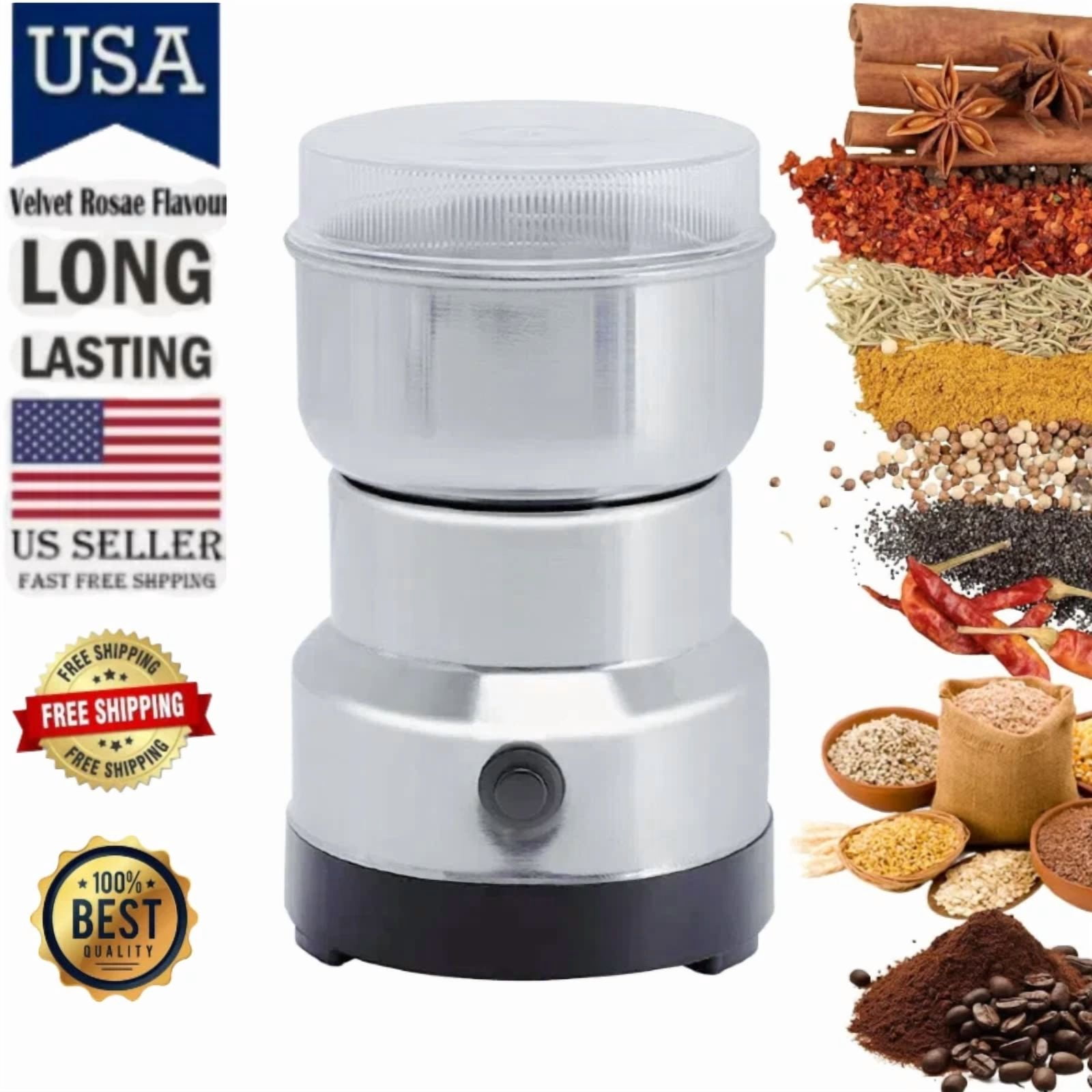 Electric Coffee Bean Grinder Nut Seed Herb Grind Spice Crusher Mill Blender New