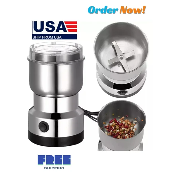Electric Coffee Bean Grinder Nut Seed Herb Grind Spice Crusher Mill Blender Us