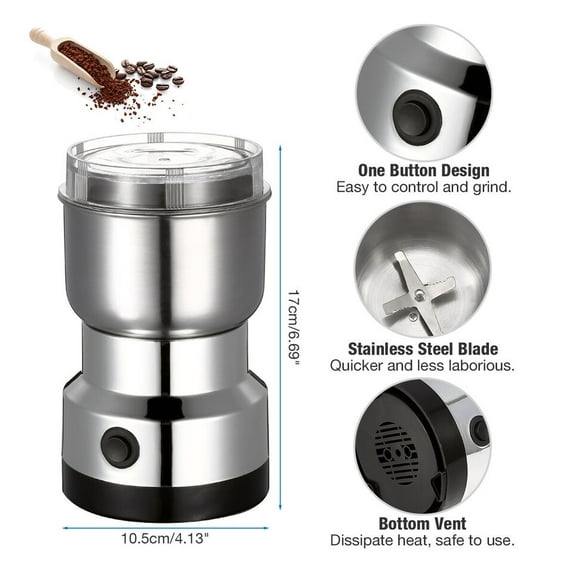 Electric Coffee Bean Grinder Nut Seed Herb Grind Spice Crusher Mill Blender