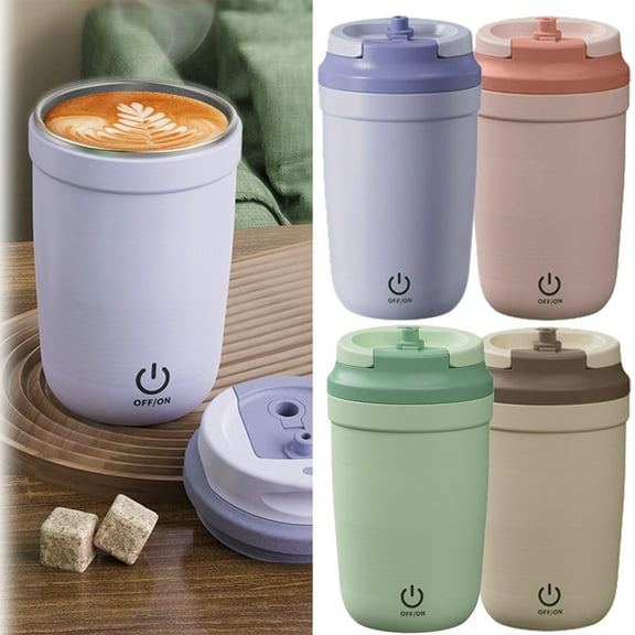 Electric Coffee Cup Electric Stirring Cup Mug Rechargeable Portable Stainless Steel Home Office Electric Cup for Coffee Tea Hot Chocolate Mixing Cup