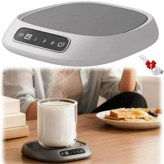 Electric Coffee-Cup Warmer Screen Touch, Rechargeable Mug Warmer, Smart Cup Warmer, USB Rechargeable Coaster, Self Heating Coffee Mug with Smart Screen Touch, for Home, Kitchen, Travel