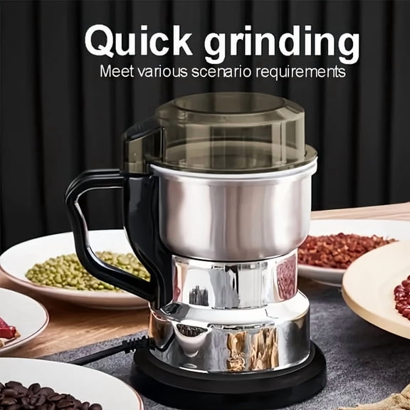 Electric Coffee and Grain Grinder with High-Speed Motor and Heavy-Duty Stainless Steel - Fast Grinding for Espresso, Coffee Beans, Tea, Spices - Suitable for Home Brewing and Modern Kitchen