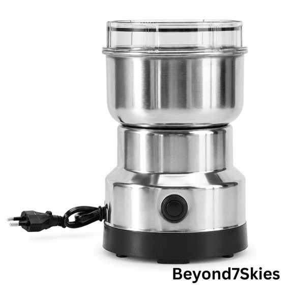 B7SKY Electric Coffee Grinder - 150W Motor Stainless Steel Coffee Bean Grinder for Coffee, Spices, Nuts & Seeds, Compact Kitchen Grinder