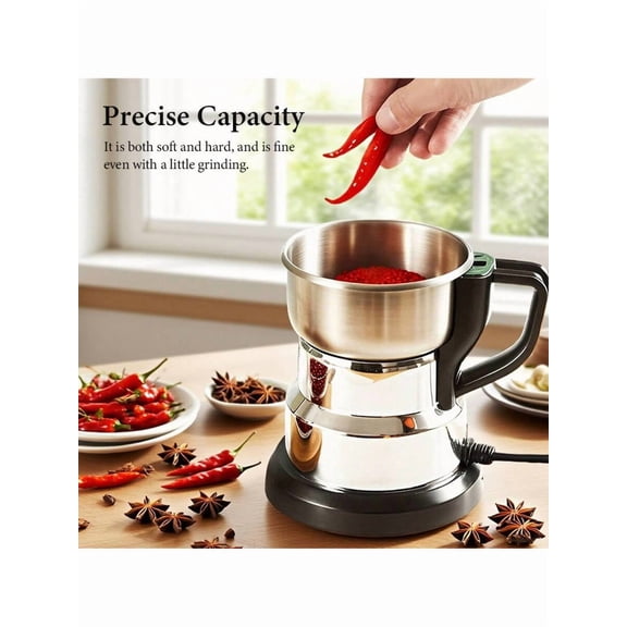 Electric Coffee Grinder for Beans and Spices, High Power Multifunctional Spice Mill for Kitchen Grains, Nuts, Seeds, and Herbs, Portable Home Grinding Machine