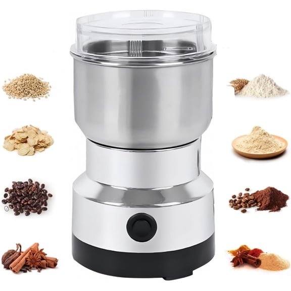 Electric Coffee Grinder for Home, 150-400W Powerful Spice Grinder with 4 Stainless Steel Blades, Multifunctional Grinder for Coffee Beans, Spices, Seeds, Rice, Nuts and Seasonings