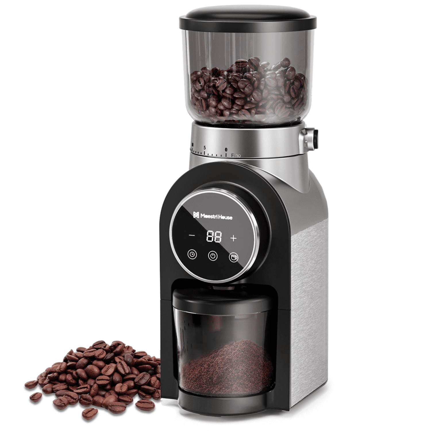 Flyseago Electric Coffee Grinder Burr Espresso Coffee Bean Grinder Small  Automatic Stainless Steel Coffee Mill With Brush, Creamy White