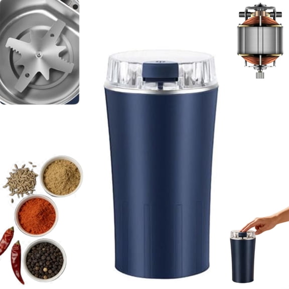 Electric Coffee Grinder, Multi-Grain Blending & Powdering Machine, Electric Coffee Bean Grinder Stainless Steel Blade, One Touch Operation for Coffee Beans, Herbs, Nuts, Grains
