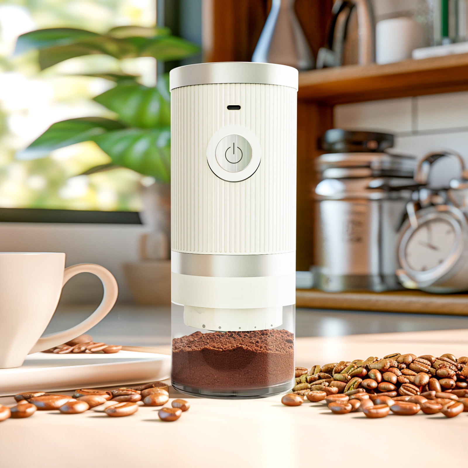 Electric Coffee Grinder Rechargeable Spice Grinder One Button Control