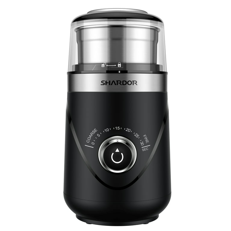 SHARDOR Electric Adjustable Coffee Grinder Spice Grinder with Removable  Stainless Steel Cup Black 