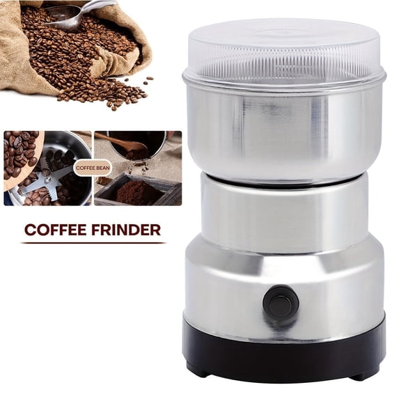 Electric Coffee Grinder and Spice Grinder, Stainless Steel Coffee Bean Grinder Herb Grinder for Spices with Stainless Steel Blades Removable Clear Cover