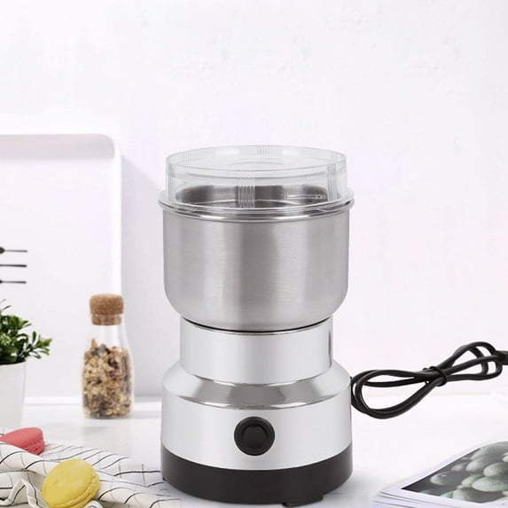 Electric Coffee Grinder, Stainless Steel Coffee Bean & Spice Grinder, 150W High-Speed Grinding Machine with Transparent Lid, Portable Coffee Mill for Home & Kitchen Use