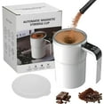 thumbnail image 1 of Electric Coffee Mug With a Built-In Lcd Thermometer, 380ML/13OZ Prevent Overflow Self-Stirring Magnetic Coffee Cup, Perfect for Brewing Coffee, Milk, Cocoa, Etc. (White), 1 of 8