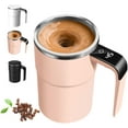 thumbnail image 1 of Electric Coffee Mug with a Built-in LCD Thermometer, 380ML/13OZ Rechargeable Self Stirring Mug with Lid and Temp Display, 304 Stainless Steel Perfect for Brewing Coffee Milk Cocoa (Pink), 1 of 6