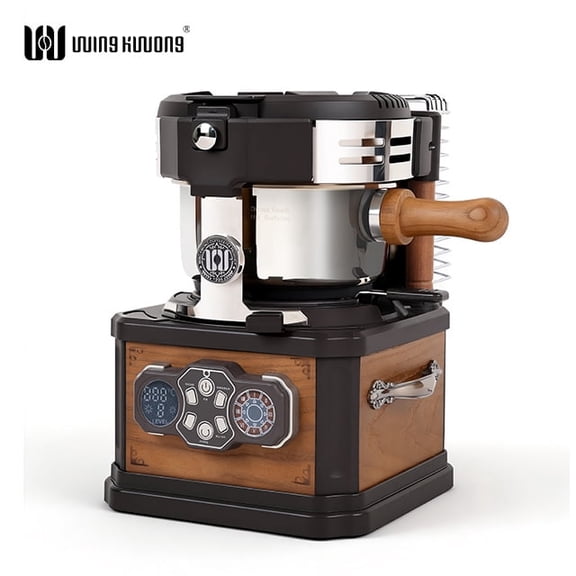 Electric Coffee Roaster Household Use Real-Time Temperature Monitoring One-Touch Roast Control Stainless Steel Housing