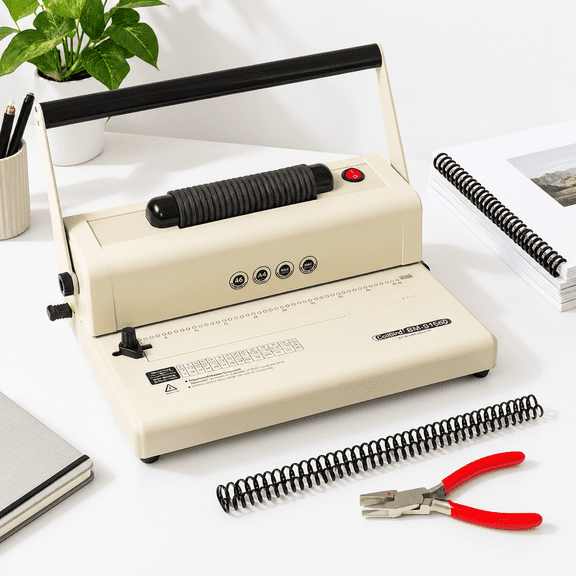 Electric Coil Binding Machine with 100 5/16" Plastic Coils and Crimper Pliers