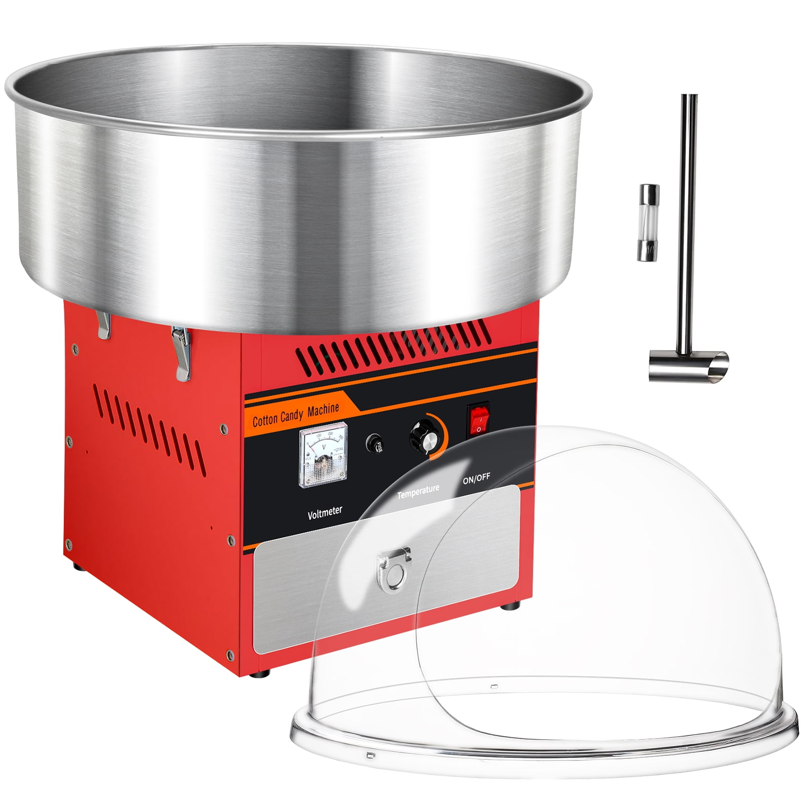 Electric Commercial Cotton Candy Machine with Bubble Cover Shield, 980W Commercial Floss Maker