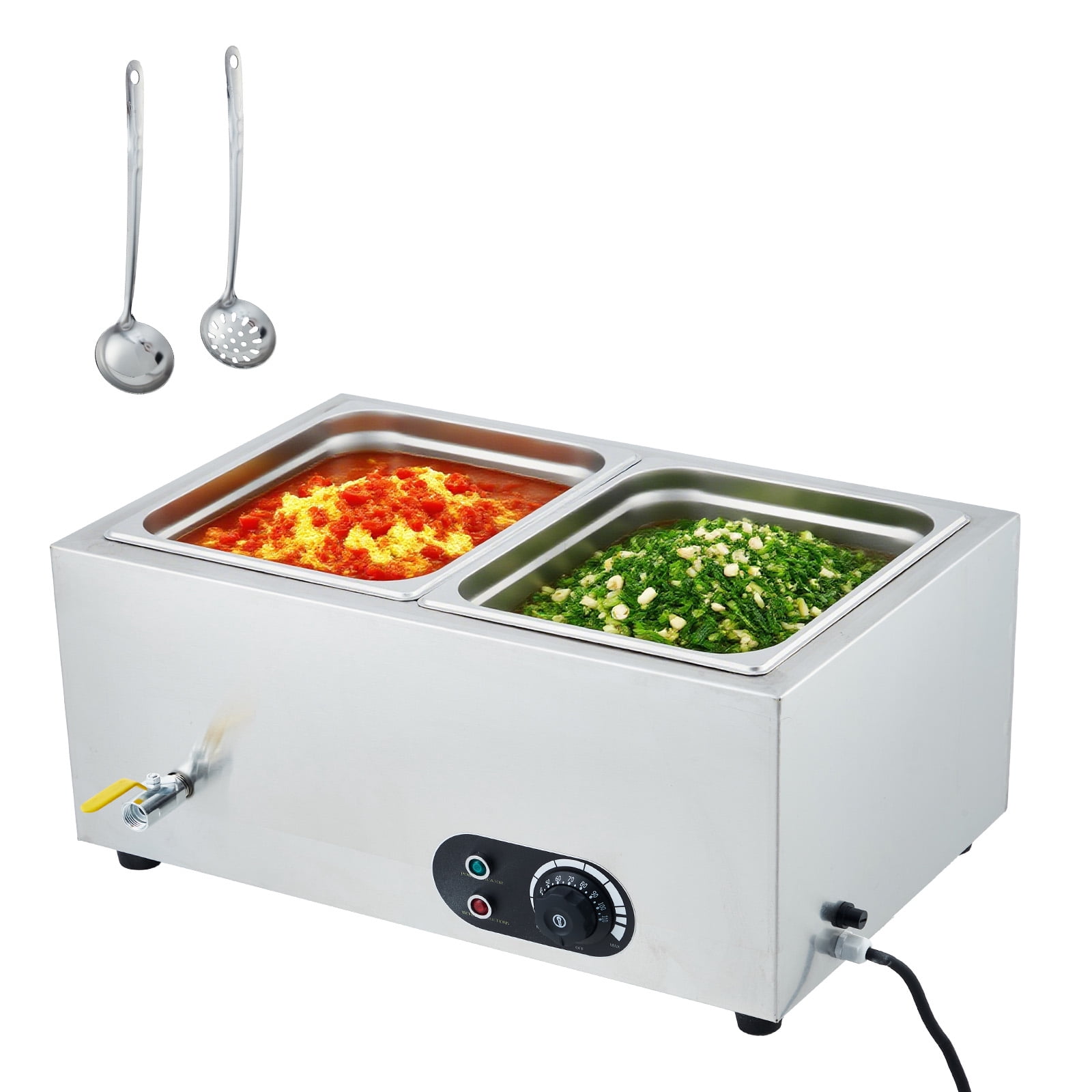 Electric Commercial Food Warmer, Stainless Steel Bain Marie Steam Table ...