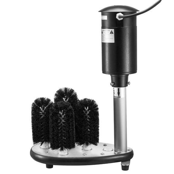 Electric Commercial Glass Washer 5 Brush Bar Glass Cleaner 1200 Cups per Hour Wine Glass Cleaning Machine Bar Glass Washer for Champagne Glasses Beer Cups Mugs Perfect for Bars and Cafes