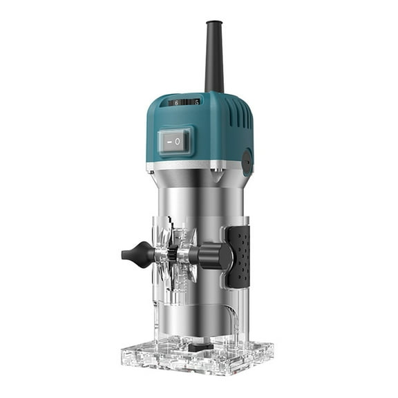 Electric Compact Wood Router Tool 800W Handheld Palm Router With 30000RPM 6 Variable Speeds Electric Trimmer Wood Router Hand Trimmer Tool Cutting Palmming Tool
