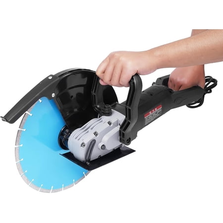 Electric Concrete Saw 14 Inch Blade, Concrete Cutting Saw with Power Adapter & Water Pipe Circular Saw Cutter for Metal Granite Porcelain Wood Reinforced Concrete-Machine Turned Inwards