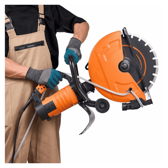 Electric Concrete Saw, 9 in, 1800 W 15 A Motor Circular Saw Cutter with 3.5 in Cutting Depth, Wet/Dry Disk Saw Cutter Includes Water Line, Pump and Blade, for Stone, Brick