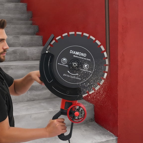 Electric Concrete Saw, Concrete Cutter Saw, Circular Saw with Saw Blade and Rolling Pulley