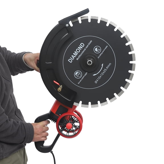 Electric Concrete Saw, Wall Concrete Cutter, Circular Saws with Saw Blade and Rolling Pulley, for Stone, Brick, Porcelain, Concrete