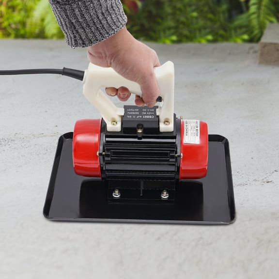 Electric Concrete Vibrator Motor, 110V 370W Portable Cement Vibrating Machine, Red & Black Cement Smoother, 3500 RPM, 220.46 LBS Vibration Force, Handheld Table Motion Concrete Vibrator Machine