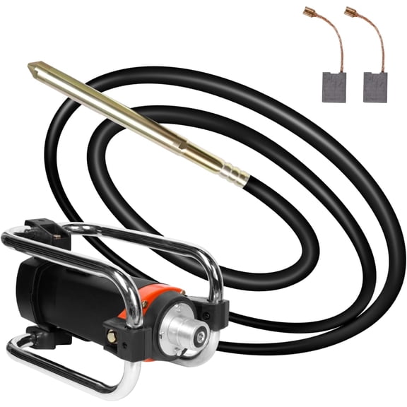 Electric Concrete Vibrator Power 16000RPM 1500W Concrete Vibrator Copper Motor 14.75FT/4.5M Steel Vibrating Rod