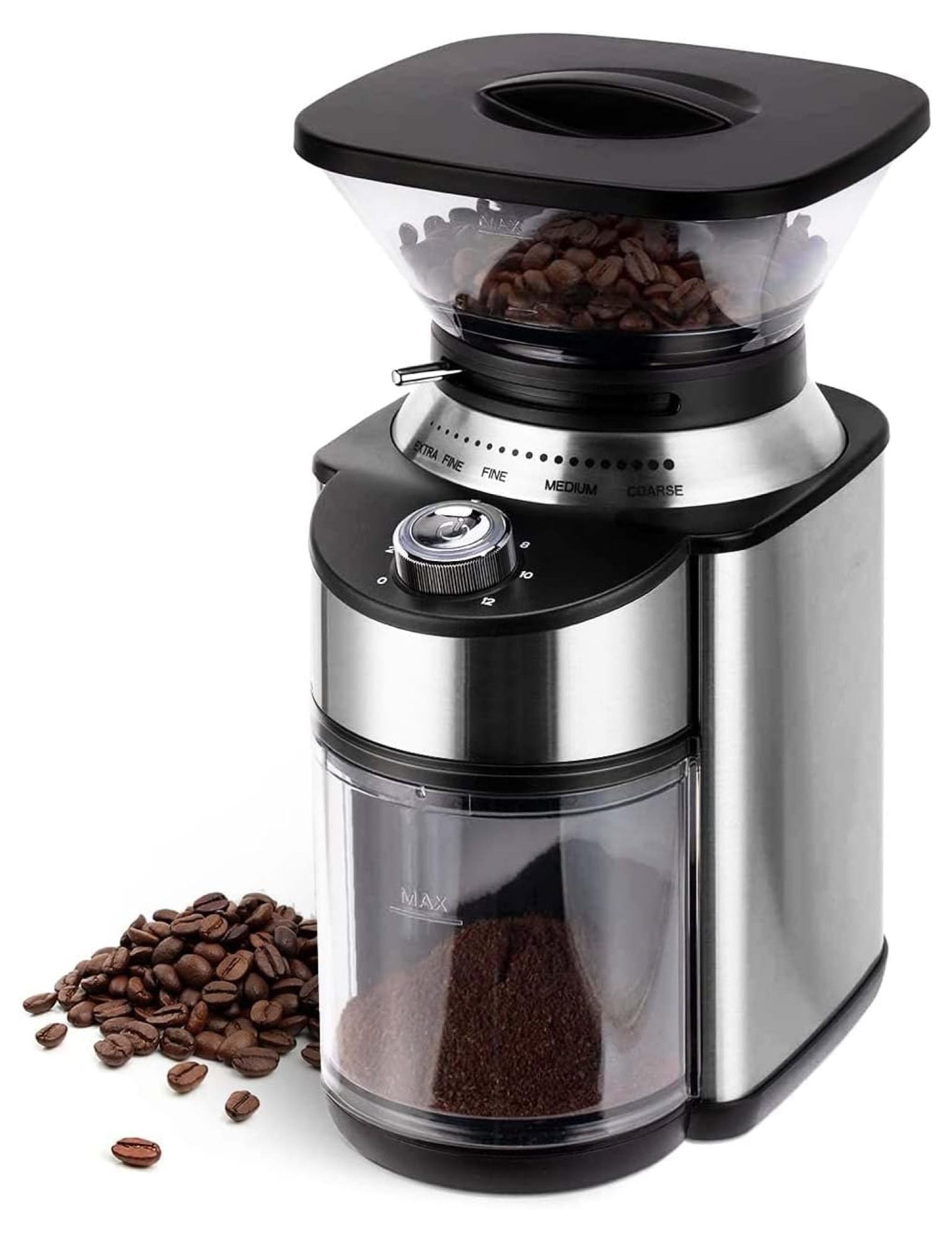 Electric Conical Burr Coffee Grinder, Adjustable Burr Mill with 19 Precise Grind Setting