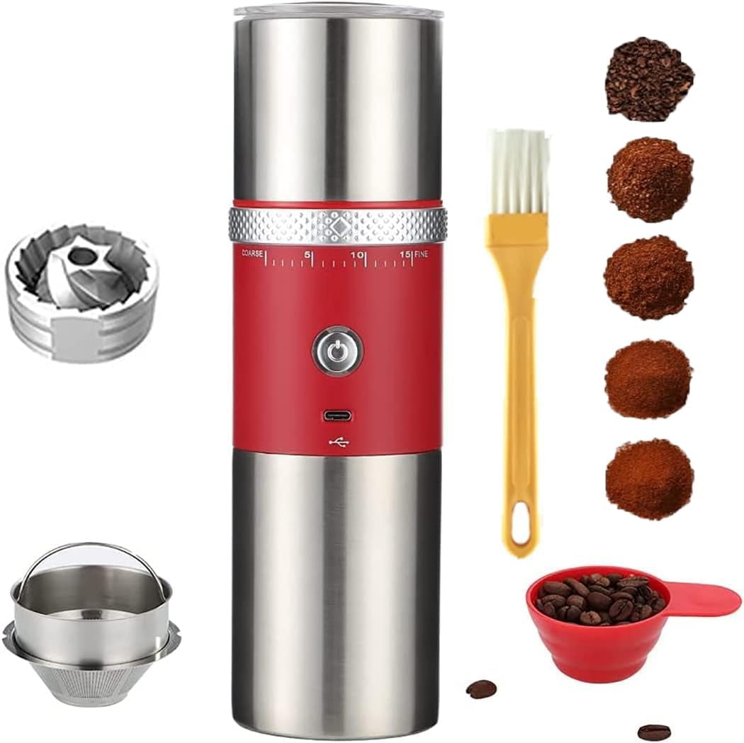 Electric Conical Burr Coffee Grinders, Spice Grinder Electric, Bean Grinder,USB Rechargeable