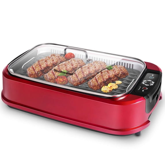 Electric Contact Grill Rose Red Single Grill Plate Indoor Use
