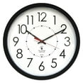 thumbnail image 1 of Electric Contemporary Clock, 14.5" Overall Diameter, Black Case, Ac Powered, 1 of 1