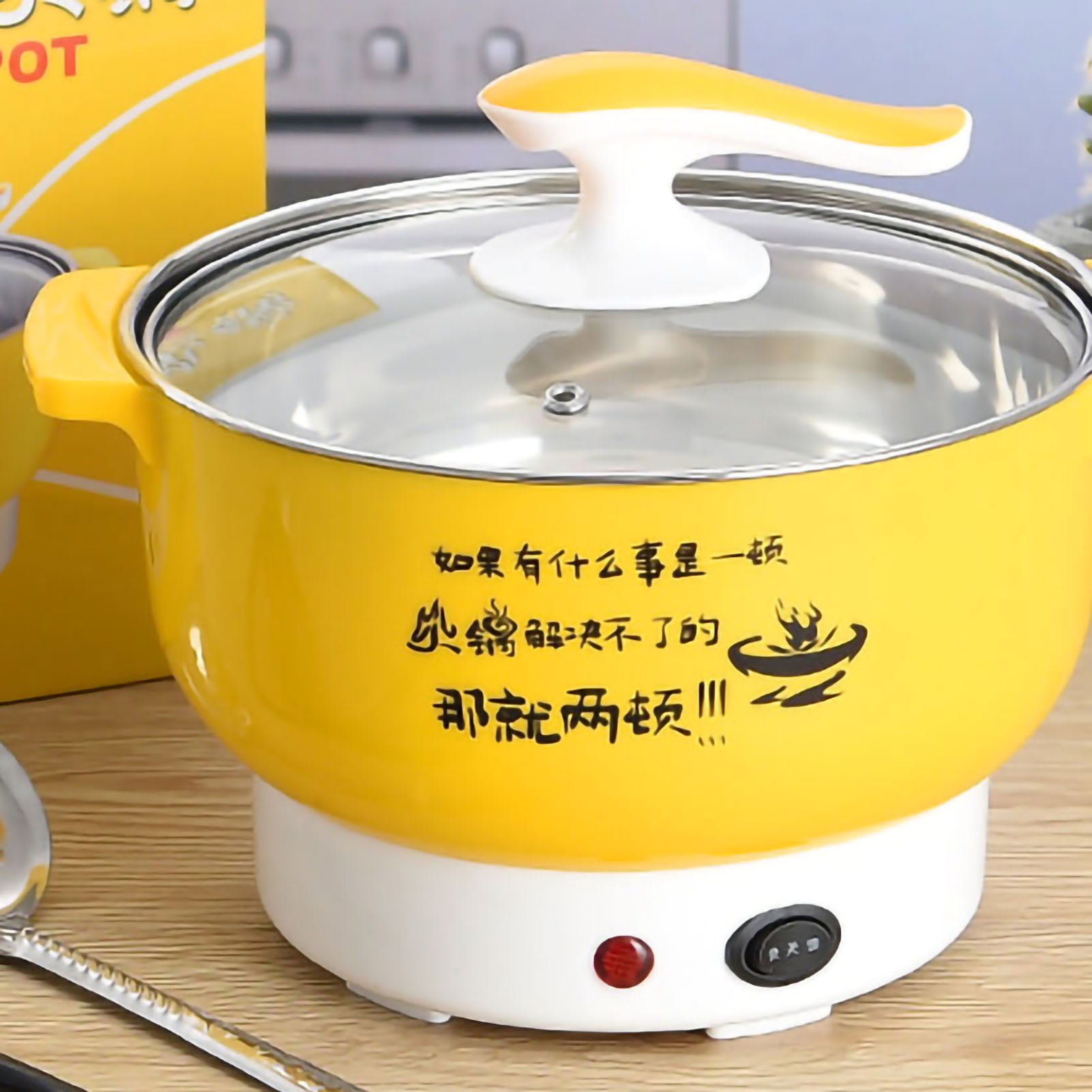 Electric Cooking Pot Electric Pot Mini Hot Pot Hot Pot Electric Cooking Pot 1.8L 400 to 800W Stainless Steel Inner Wall 2 Modes Overheating Protection