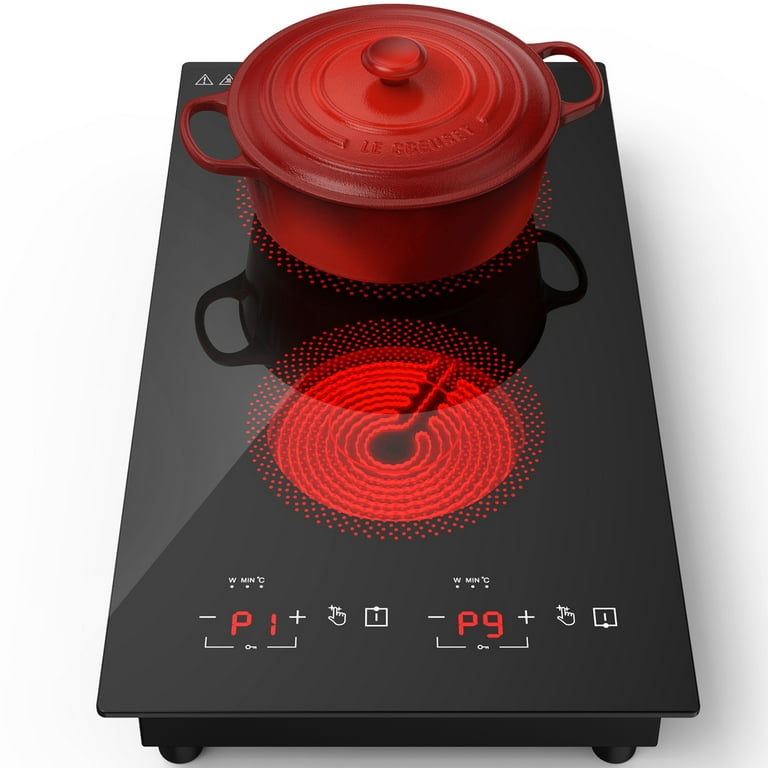 Electric Cooktop, 120V 12 Inch Electric Stove Hot Plates for Cooking, LED  Touch Control, 20 Temperature 9 Power Settings, Timer, Child Lock, Overheat