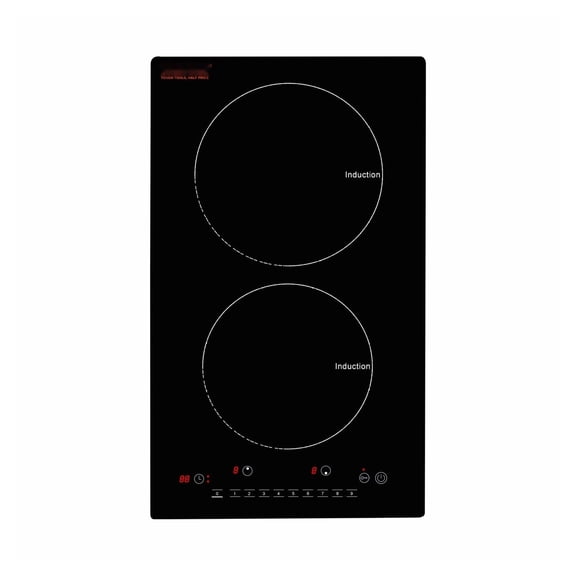 Electric Cooktop 2 Burner, 12'' Induction Stove Top, 1800W Built-in Cooktop, 9 Heat Levels, LED Touch Control, Child Lock & Overheat Protection for Kitchen