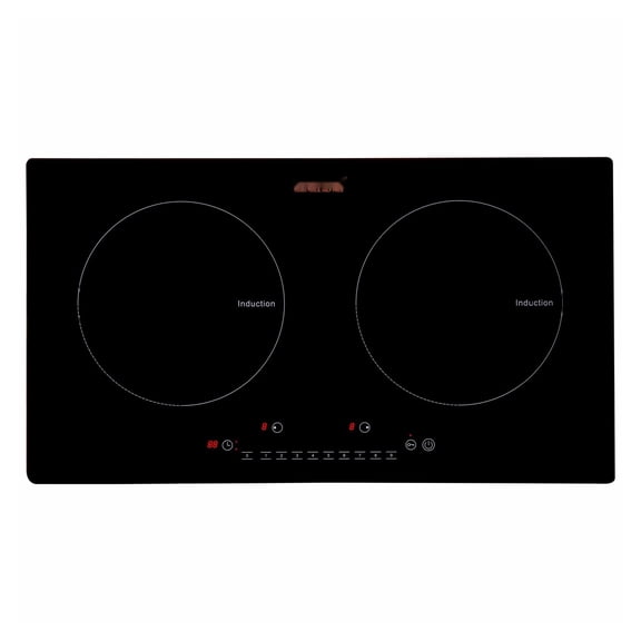 Electric Cooktop 2 Burner, 24'' Induction Stove Top Built-in, 1800W Magnetic Cooktop, 9 Heat Levels, LED Touch Control, Child Lock & Overheat Protection