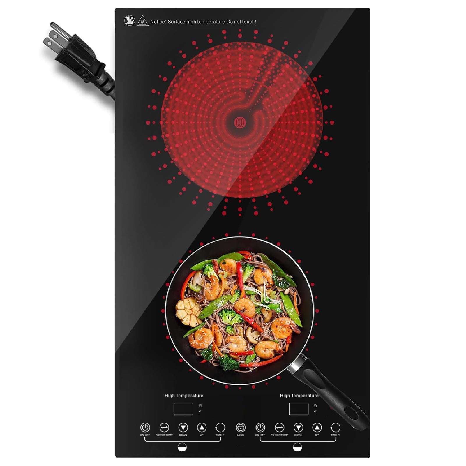 Electric Cooktop, 2 Burner Electric Stove with LED Touch Screen, 9 Heating Levels, Timer, Child Lock, Air Insulation, Silent Heating, 110V 12 Inch Built-in Hot Plate Electric Cooktop, 2 Burner Electric Stove with LED Touch Screen, 9 Heating Levels, Timer, Child Lock, Air Insulation, Silent Heating, 110V 12 Inch Built-in Hot Plate Sansujyuku sansujyuku.com