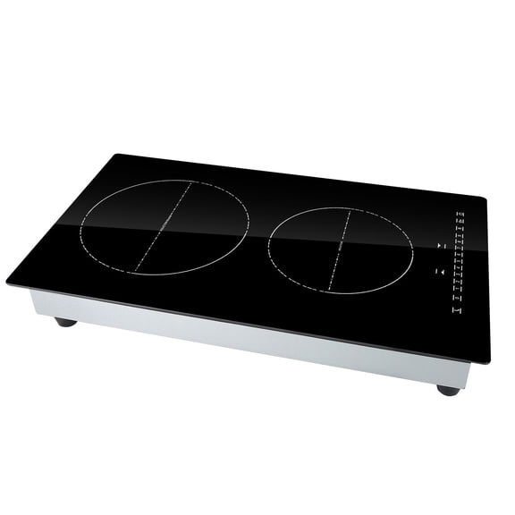 12 Inch Built In Induction Cooktop with 2 Burners, 3000W Electric Stove Top, 220-240V Magnetic Cooking Surface, LED Touch Controls, Timer, Child Lock and Over Temperature Protection
